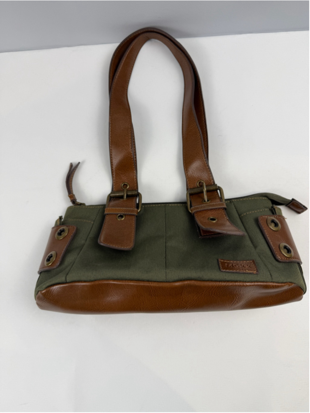 Mexx Y2K Shoulder Baguette Bag Green Brown